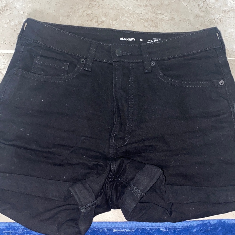 Black jean shorts